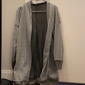 Black and white checkered cardigan